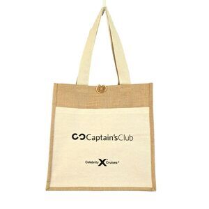 Celebrity Cruises Exclusive Captain's Club Jute Burlap Tote Beach Bag NEW